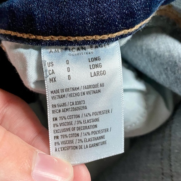American Eagle Outfitters High Rise Jeggings - Dark Blue Wash - size 0 long - Picture 9 of 10